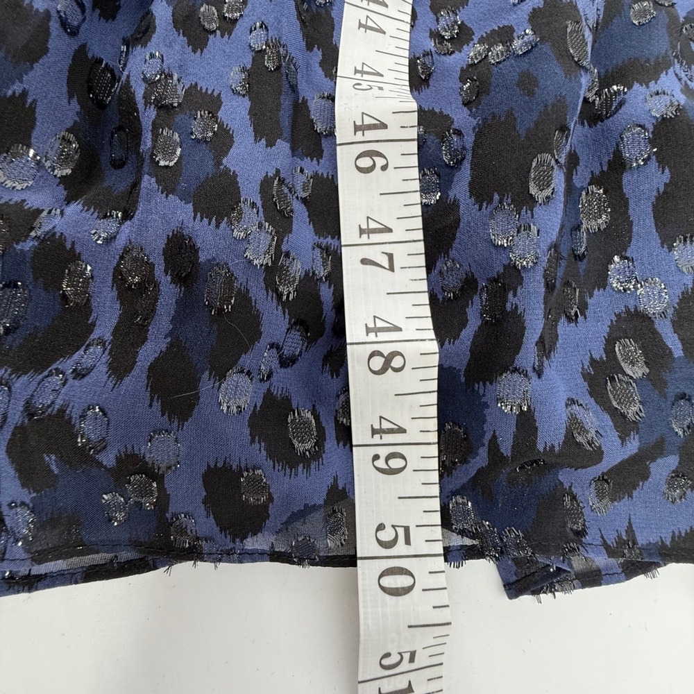 Kate Spade New York Silk Maxi Dress Medium Blue Black Leopard Print Sequins - Picture 12 of 13